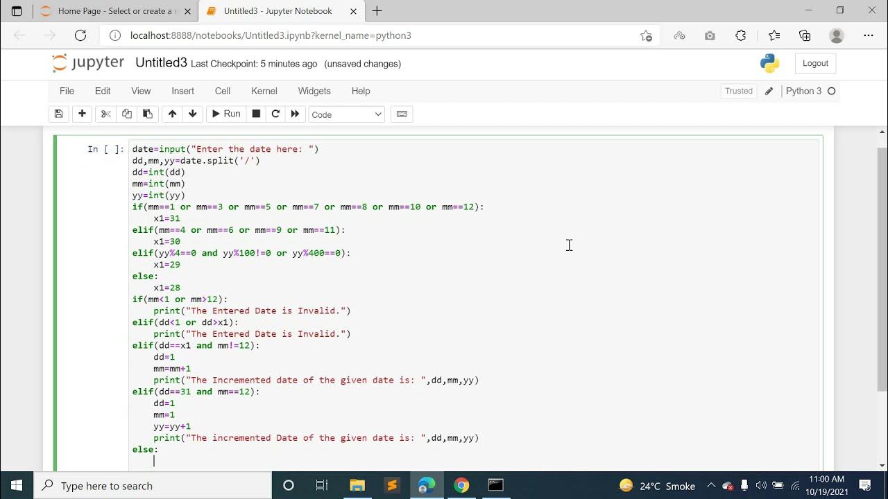 Python Program for date validation and to incremented date - YouTube