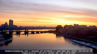 Beautiful Boston sunset timelapse