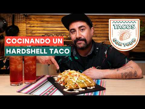 Cocinando un hardshell taco