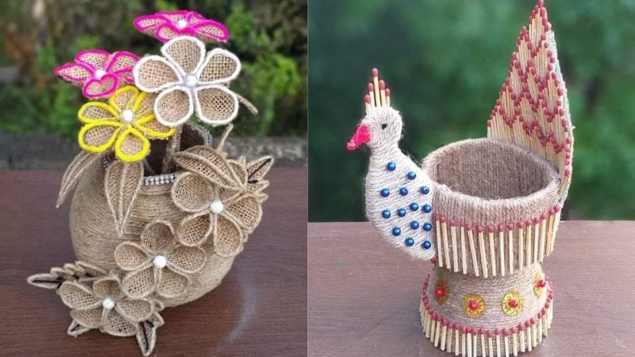 3 types of jute rope craft ideas Home Decor Jute Showpiece Ideas