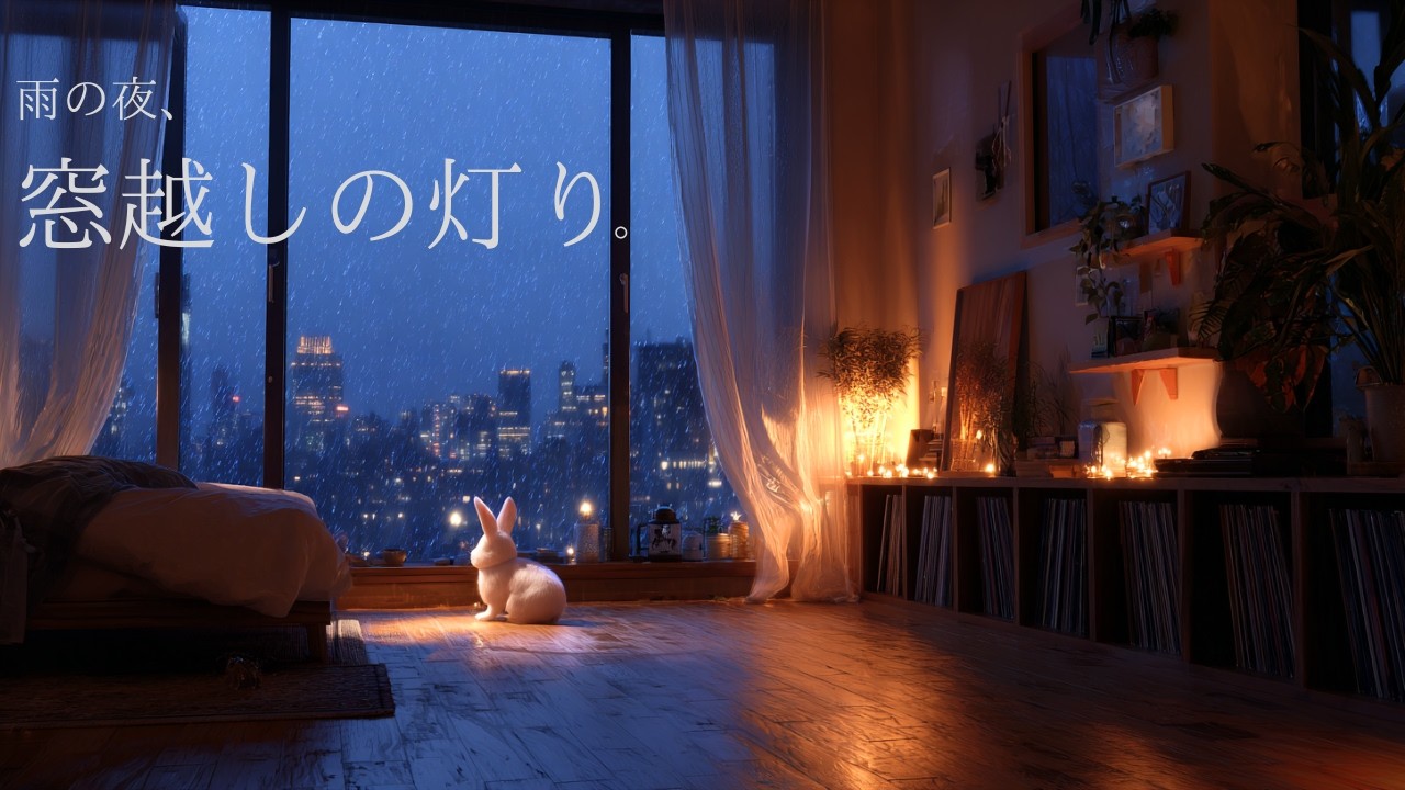 【夜の癒しBGM】一日の終りに。雨の夜、窓越しの灯り。Gentle Acoustic Guitar Lo-Fi for Sleep 🌙
