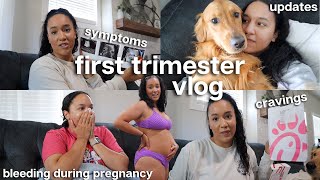 1st Trimester Vlog 🤰🏽 symptoms, bleeding during pregnancy, cravings, updates, announcing + more...