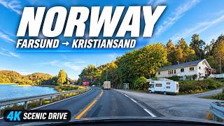 Norway Scenic Drive 4K | Farsund to Kristiansand via Old E39 | Relaxing Music 🌿