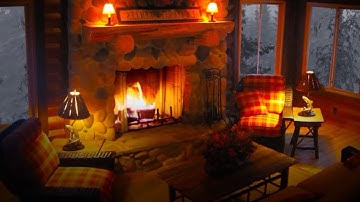 Dễ ngủ với Tiếng mưa gió Bão tuyết mùa Đông Ngủ ngon Thư giãn bên Lò sưởi  ấm áp