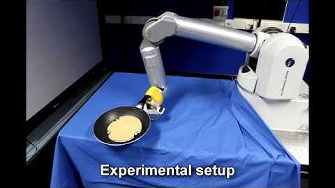 Pancake flipping robot learns by itself