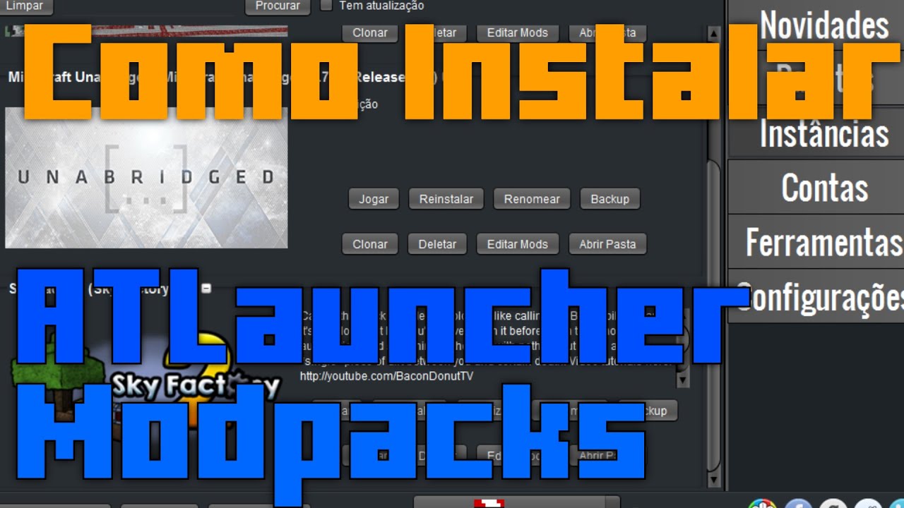 Como Instalar ATLauncher Modpacks | Tutoriais Modded - YouTube