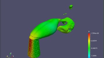 Pressure surface plot for Chimney fluid Analysis using simFlow 3 1
