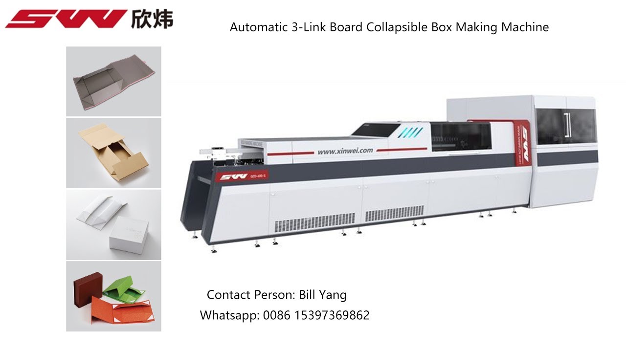 automatic collapsible box wings making machine - YouTube