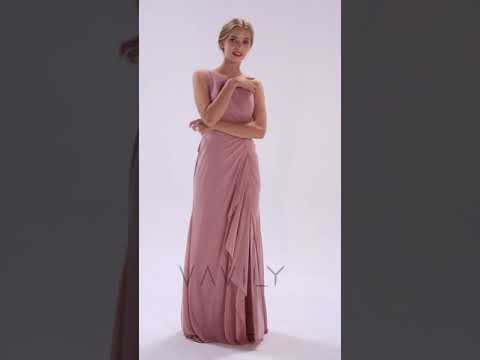 one-shoulder-twisted-knot-cascade-bridesmaid-dress-va29460