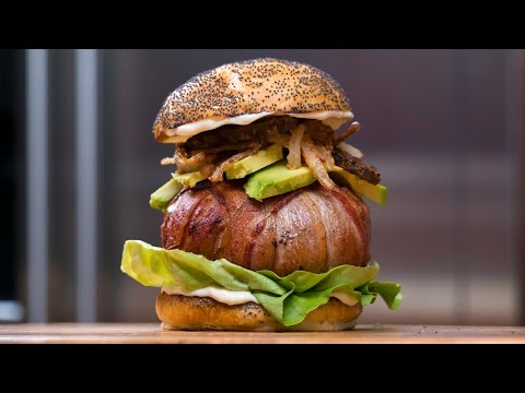 Bacon-Wrapped Cheese Stuffed Burger