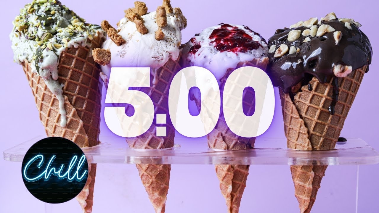5-Minute Glittery Ice Cream Cone Countdown Timer | Smooth Jazz for ...