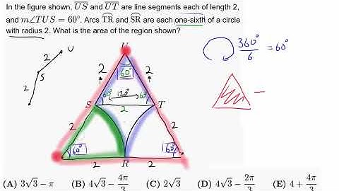 2017 AMC 8 Problem 25 (Equilateral Triangle, Sector, Areas)