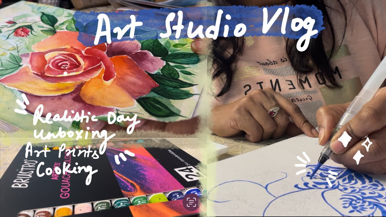 Art Studio Vlog | Realistic Art Vlog | Studio Vlog - YouTube