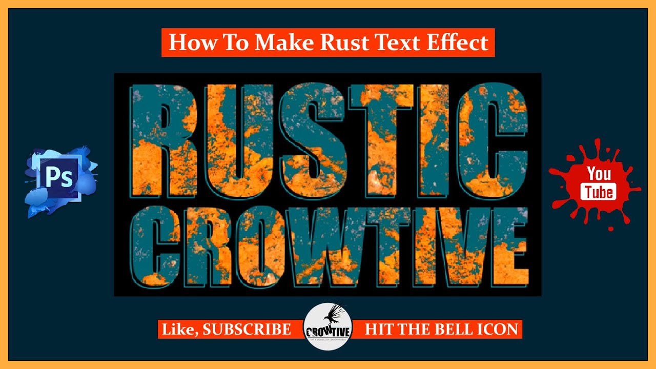 How To Make Rust Text Effect In Photoshop | URDU #photoshop #Crowtive ...