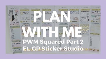 PLAN WITH ME SQUARED Part 2// Leftovers from GP Sticker Studio Kit!
