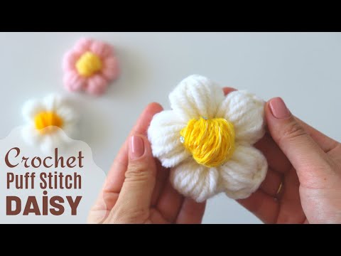 Crochet Puff Stitch Daisy / Puff Flower