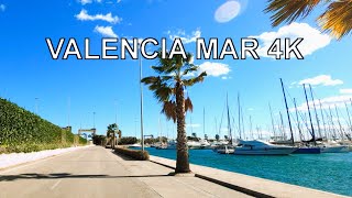 Valencia Mar Club Nautico Albufera Saler (España) Conduciendo 4K Viaje en Coche UHD
