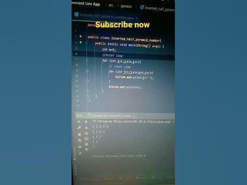 java pattern program | Inverted half pyramid number code - YouTube