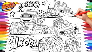 Blaze and the Monster Machines Coloring Pages | Coloring Blaze Monster Truck Car Comics for Kids