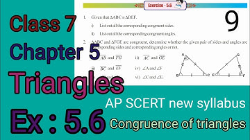 Ex : 5.6,Chapter 5,Triangles, Class7, AP SCERT new syllabus.