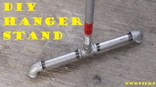 DIY Hanger Stand in this video you can see how to make a DIY hanger stand easy with galvanized pipes . All the materiales can be bought at any
