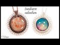 Sunburst wirework cabochon necklace