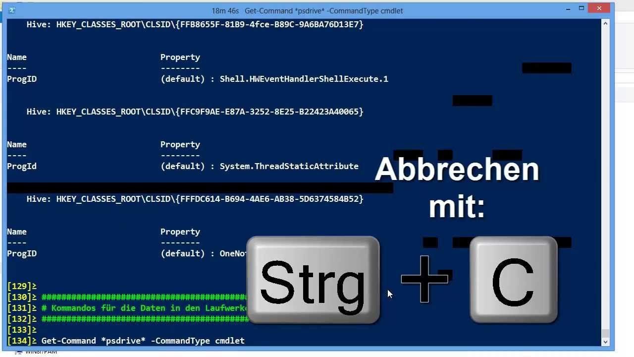 New German PowerShell Basis Video Tutorial Teil 5 von 21 Dateien, Registry PowerShell Laufwerke