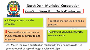 Class 4 English Week 19 (11/11/21) Punctuation @KNOWLEDGEKINGDOMsolution MCD Worksheet kaksha 4 English