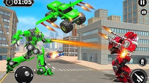 US Army Monster Truck Transform Robot Shooting Part-1 | New Monster Truck Transform Android GamePlay