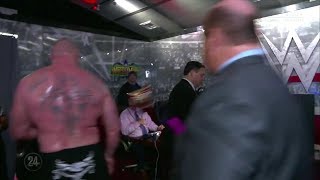 BROCK LESNAR THREW UNIVERSAL TITLE AT VINCE MCMAHON