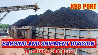 Proses Muat Batubara ke Tongkang di Jetty PT. KBB - Bantuas Kalimantan Timur | BG. KAPUAS JAYA 303