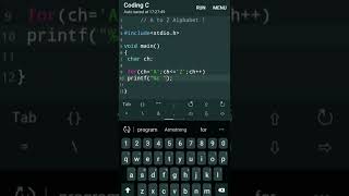 print ABCD... in C || #shorts ||#TUSHAR_TECH
