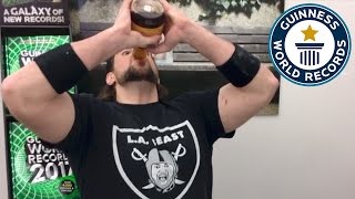 L.A. Beast - Fastest time to drink a bottle of maple syrup - Guinness World Records
