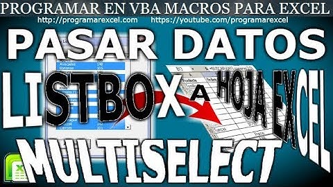 182 ❤️ Pasar DATOS de LISTBOX 🔥 MULTISELECT a Hoja de EXCEL