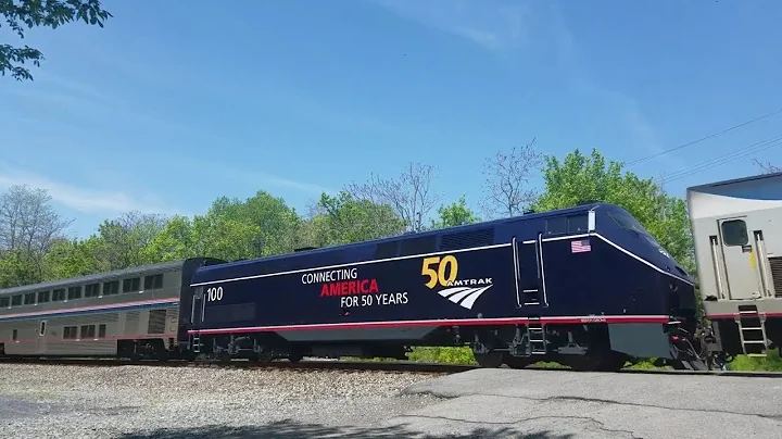 Amtrak "Connecting America for 50 years" unit on P030 at Weverton in 4k