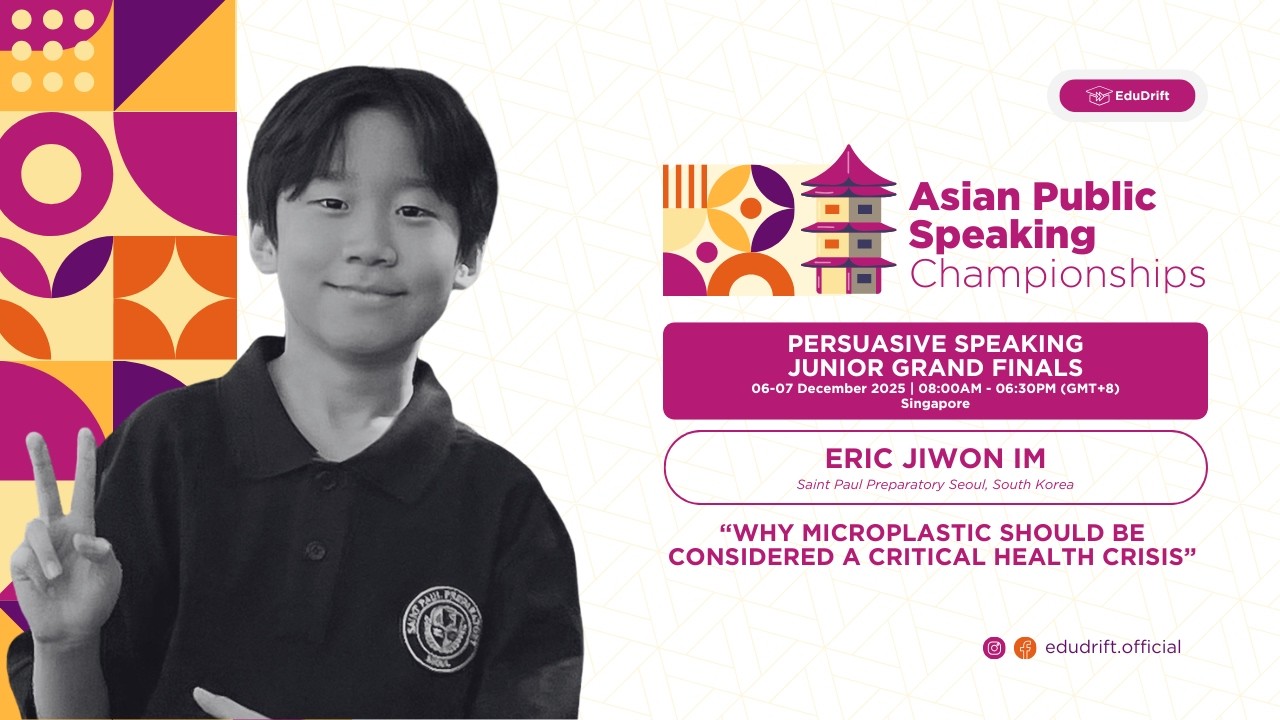 2025 APSC Persuasive Speaking Junior Grand Finals | ERIC JIWON IM - YouTube