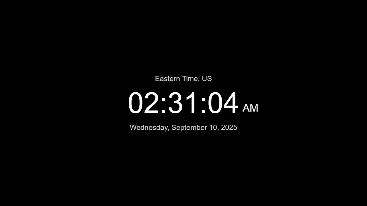 ๐ด LIVE | Clock / Current time in Eastern, US / what time is it now