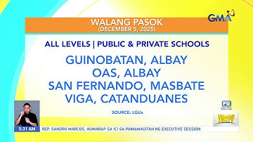 Walang pasok as of 5AM (December 5, 2025) | Unang Hirit