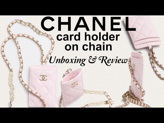 chanel card holder chain