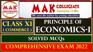 Principle Of Economics XI MAK Collegiate Comprehensive exam 2022 Solved MCQs | Karachi Board