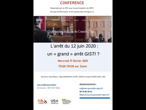 2021 02 17 CRJ :  L’arrêt GISTI du 12 juin 2020, un « grand » arrêt ?