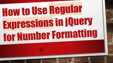 How to Use Regular Expressions in jQuery for Number Formatting
