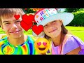 Nastya and Artem - birthday surprises and sweets! Exercises and eats Healthy food