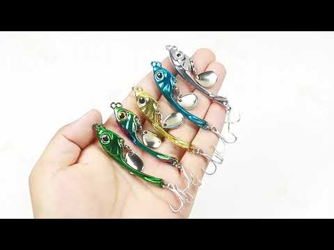 Набір тейл спіннерів (5 шт приманок + коробка) 5см 8,4g, видео 1