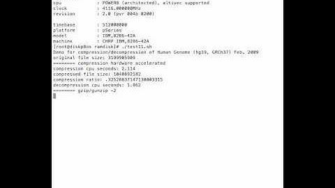 Demo of IBM hardware accelerated compression/decompression