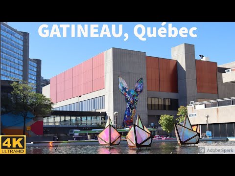 Gatineau, Québec, Canada. Gatineau Downtown 4K Tour. Ville de Gatineau, Québec. Gatineau, Hull Tour