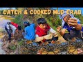 Catched and cooked fresh mud crab 
