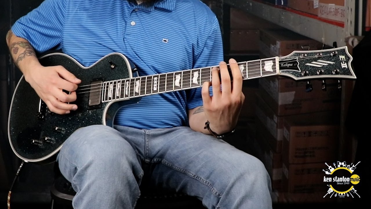 ESP E II ECLIPSE DB ELECTRIC GUITAR IN GRANITE SPARKLE Guitar Demo 