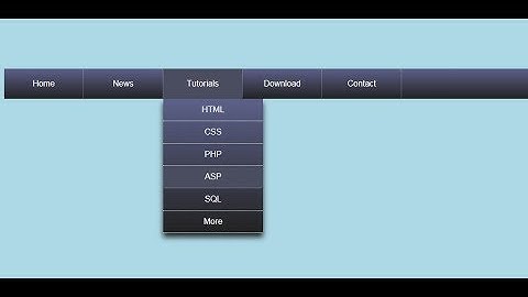 Drop down menus inside the navigation bar