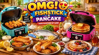 OMG 😍 I Made Crispy Fish Sticks 🐟 & Fluffy Pancakes 🥞 in Kitchen Set Game  screenshot 2
